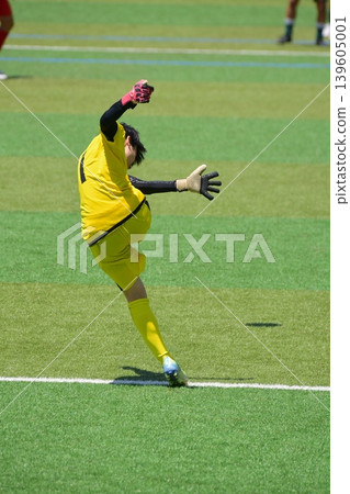 Soccer match, goalkeeper Soccer match, goalkeeper 139605001
