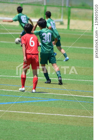 Soccer match, high school students 139605010