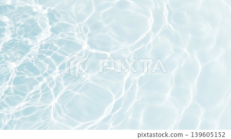 Ripples spreading across the clear blue water surface Ripples spreading across the clear blue water surface 139605152