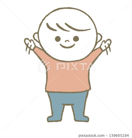 Waving child pink Waving child pink 139605284
