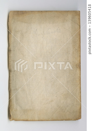 Parchment, book and blank vintage paper with texture or faded writing on old page. Ancient, manuscript and empty document in history with aged and stained pages from journal or archive in library Parchment, book and blank vintage paper with texture or faded writing on old page. Ancient, manuscript and empty document in history with aged and stained pages from journal or archive in library 139605418