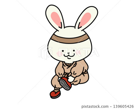 You did it! A rabbit ninja who puts on his own shoes. 139605426