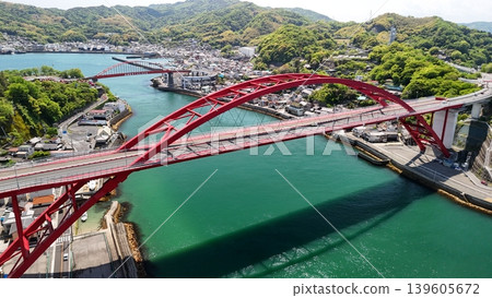 April 2026 - Drone aerial photography of Ondo no Seto [Ondo Ohashi Bridge, Second Ondo Ohashi Bridge, Tsutsuji no Oka] - No. 05 139605672
