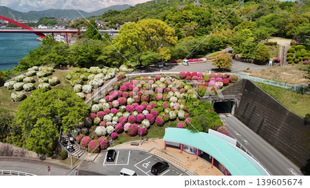 April 2026 - Drone aerial photography of Ondo no Seto [Ondo Ohashi Bridge, Second Ondo Ohashi Bridge, Tsutsuji no Oka] - No. 07 139605674