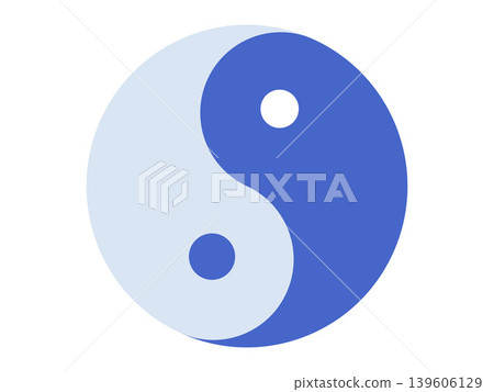 Blue Yin Yang symbol balance and harmony vector illustration. Holistic health, zen meditation, eastern philosophy, mental wellness, spiritual peace, yoga practice. Taoist sign Blue Yin Yang symbol balance and harmony vector illustration. Holistic health, zen meditation, eastern philosophy, mental wellness, spiritual peace, yoga practice. Taoist sign 139606129