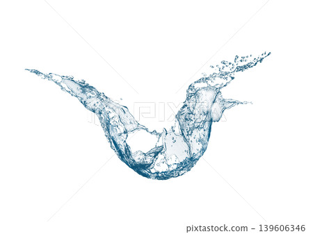 Abstract, transparent 3D illustration of waves and splashes | Clean and fluid water wave splash Abstract, transparent 3D illustration of waves and splashes | Clean and fluid water wave splash 139606346