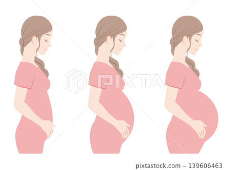 Pregnant women: early, middle, and late stages 139606463