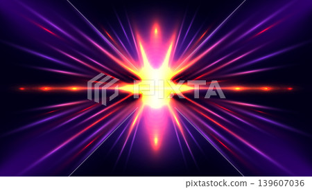 Abstract glowing neon burst background with vibrant purple and gold light rays, futuristic tech design Abstract glowing neon burst background with vibrant purple and gold light rays, futuristic tech design 139607036
