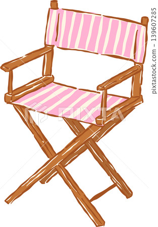 Whimsical Preppy Director Chair Sketchy Hand Drawn 139607285