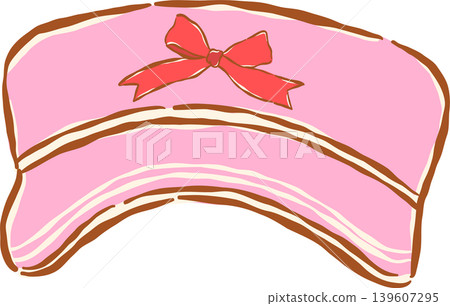 Coquette Pink Tennis Cap with Red Bow Whimsical Sketchy Hand Drawn Coquette Pink Tennis Cap with Red Bow Whimsical Sketchy Hand Drawn 139607295