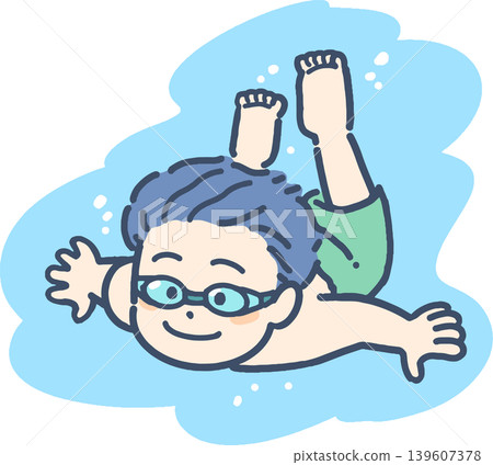A boy playing underwater A boy playing underwater 139607378