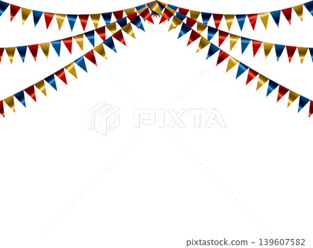 Garland triangle, curved, three colors 1 gold F1 Garland triangle, curved, three colors 1 gold F1 139607582