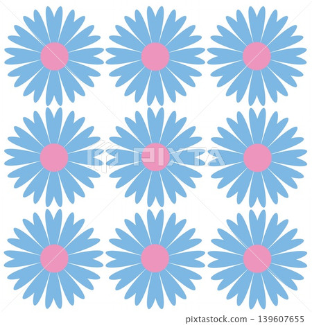 Floral pattern, white background, light blue 139607655