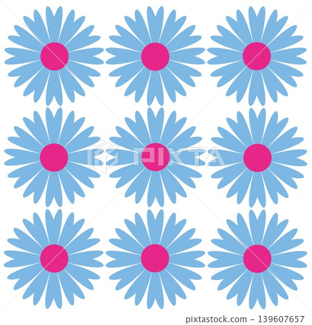 Floral pattern, white background, light blue Floral pattern, white background, light blue 139607657