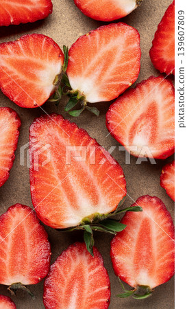 fresh sliced strawberries pattern vertical food fresh sliced strawberries pattern vertical food 139607809
