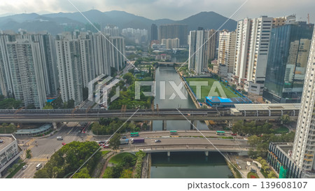 May 12 2026 Shek Mun canal corridor lined with dense residential towers May 12 2026 Shek Mun canal corridor lined with dense residential towers 139608107