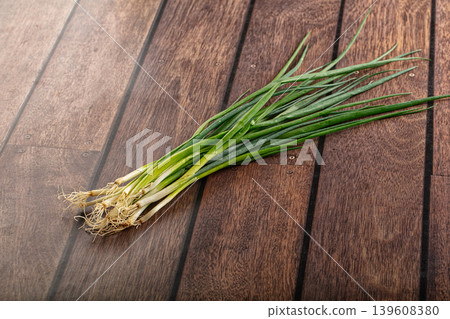 Raw young fresh green onion 139608380