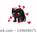 An illustration of a glaring black cat monster. 139608675