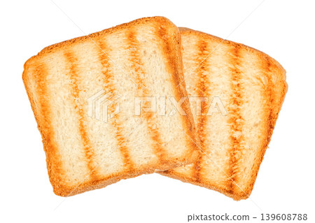 Grilled toast bread slices isolated on light background 139608788