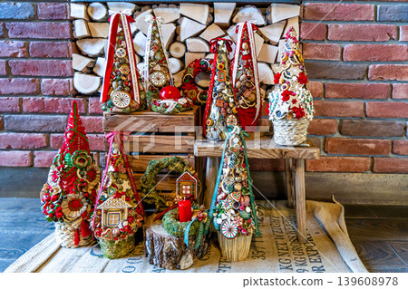 Christmas tree table cones mini decoration for new year Christmas tree table cones mini decoration for new year 139608978
