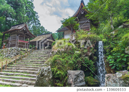View of Usa Shrine from Hakusan Shrine at Hiyoshi Taisha Shrine in Shiga Prefecture. View of Usa Shrine from Hakusan Shrine at Hiyoshi Taisha Shrine in Shiga Prefecture. 139609333