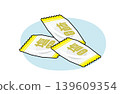 Isometric illustration of 3 lemon-flavored salt candies (tablets). 139609354