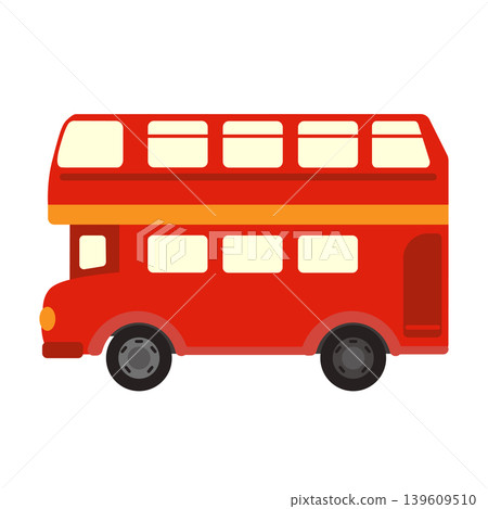 An illustration of a red double-decker bus, reminiscent of a London bus. An illustration of a red double-decker bus, reminiscent of a London bus. 139609510