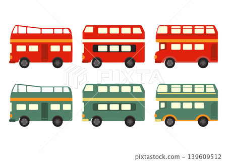Double-decker bus illustration set Double-decker bus illustration set 139609512