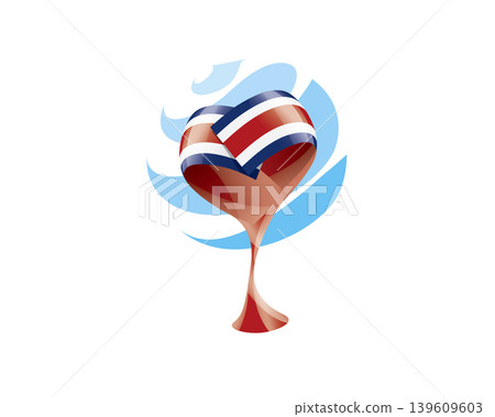 Floral emblem of the Costa Rica flag in the form of a heart Floral emblem of the Costa Rica flag in the form of a heart 139609603