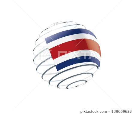 Costa Rica flag on an abstract globe Costa Rica flag on an abstract globe 139609622