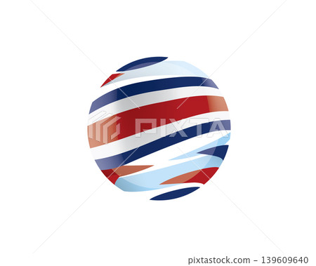 The Costa Rica flag in an abstract sphere 139609640