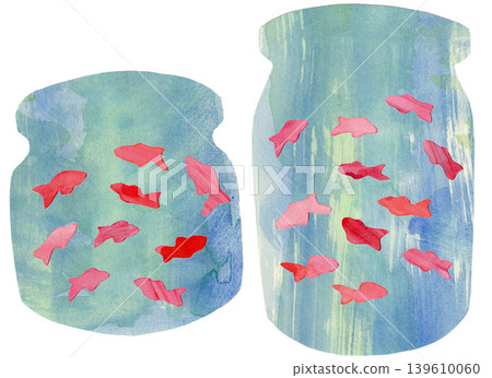在魚碗的紅色金魚 在魚碗的紅色金魚 139610060