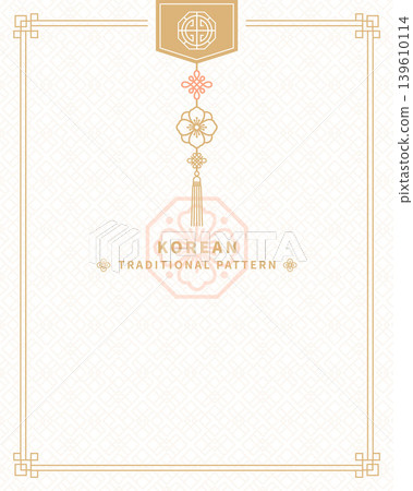 Korean Traditional Minimalist Template with Elegant Gold Ornaments Korean Traditional Minimalist Template with Elegant Gold Ornaments 139610114