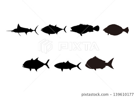 Dream Fish Silhouette Set - Large Fish Materials Dream Fish Silhouette Set - Large Fish Materials 139610177