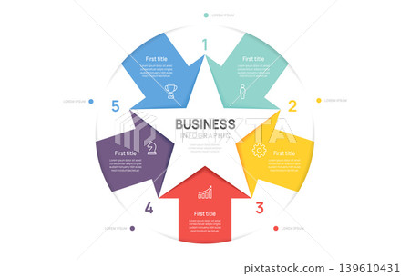 Venn diagram infographic star chart template for business 5 options presentation and icon elements, 5 steps arrow business success. Venn diagram infographic star chart template for business 5 options presentation and icon elements, 5 steps arrow business success. 139610431