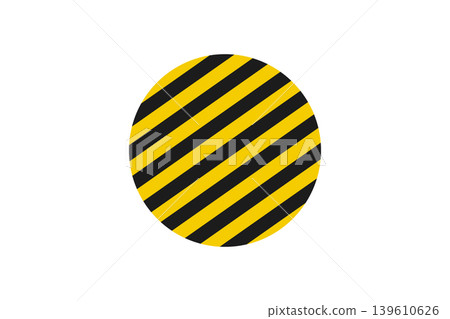 Yellow and black circular warning stripes Yellow and black circular warning stripes 139610626