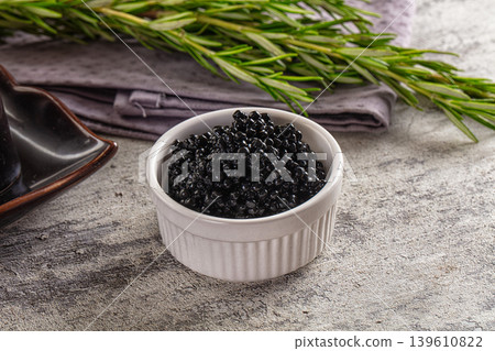 Luxury expensive Black caviar roe Luxury expensive Black caviar roe 139610822