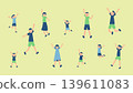 A set of illustrations of people enjoying themselves. 139611083