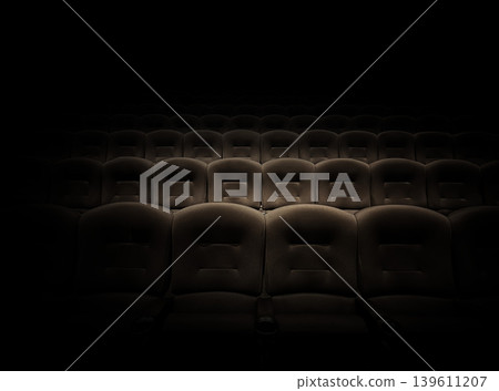 Before the doors open, theater seats 139611207