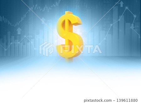 Dollar sign on stock market graph Dollar sign on stock market graph 139611880