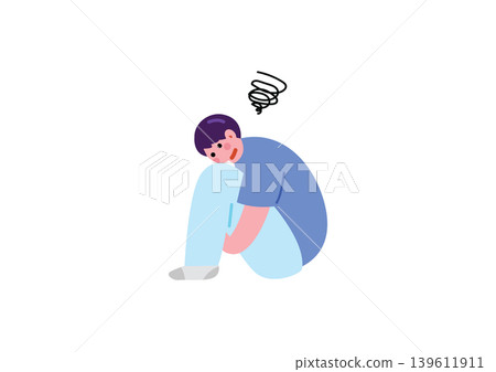 Illustration of a depressed man Illustration of a depressed man 139611911
