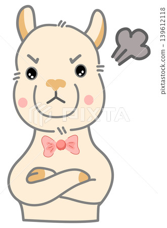 Cute Angry Alpaca Character Cute Angry Alpaca Character 139612118