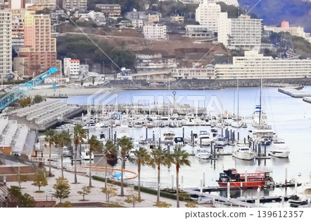 The cityscape at sunset as seen from a hotel in Atami 139612357