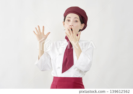 The pastry chef woman was surprised. The pastry chef woman was surprised. 139612562