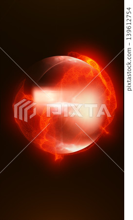 Red plasma energy orb with glowing light flare, translucent sphere, and fiery futuristic cosmic atmosphere. Red plasma energy orb with glowing light flare, translucent sphere, and fiery futuristic cosmic atmosphere. 139612754
