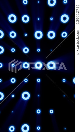 Glowing blue circular light rings on a dark background, forming an abstract digital pattern with depth and futuristic mood. Glowing blue circular light rings on a dark background, forming an abstract digital pattern with depth and futuristic mood. 139612755