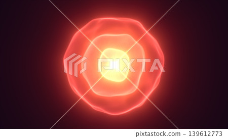 Red orange glowing energy orb with starburst flare and soft halo, abstract plasma core on dark background, sci fi power concept Red orange glowing energy orb with starburst flare and soft halo, abstract plasma core on dark background, sci fi power concept 139612773