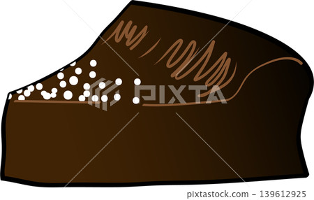A simple illustration of a sliced chocolate cake. 139612925