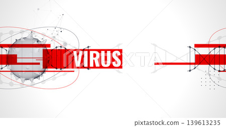 Abstraction on a scientific medical theme. Creative image of a DNA molecule with art elements. Virus. Abstraction on a scientific medical theme. Creative image of a DNA molecule with art elements. Virus. 139613235