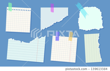 Blue background features multiple sticky notes Blue background features multiple sticky notes 139613384